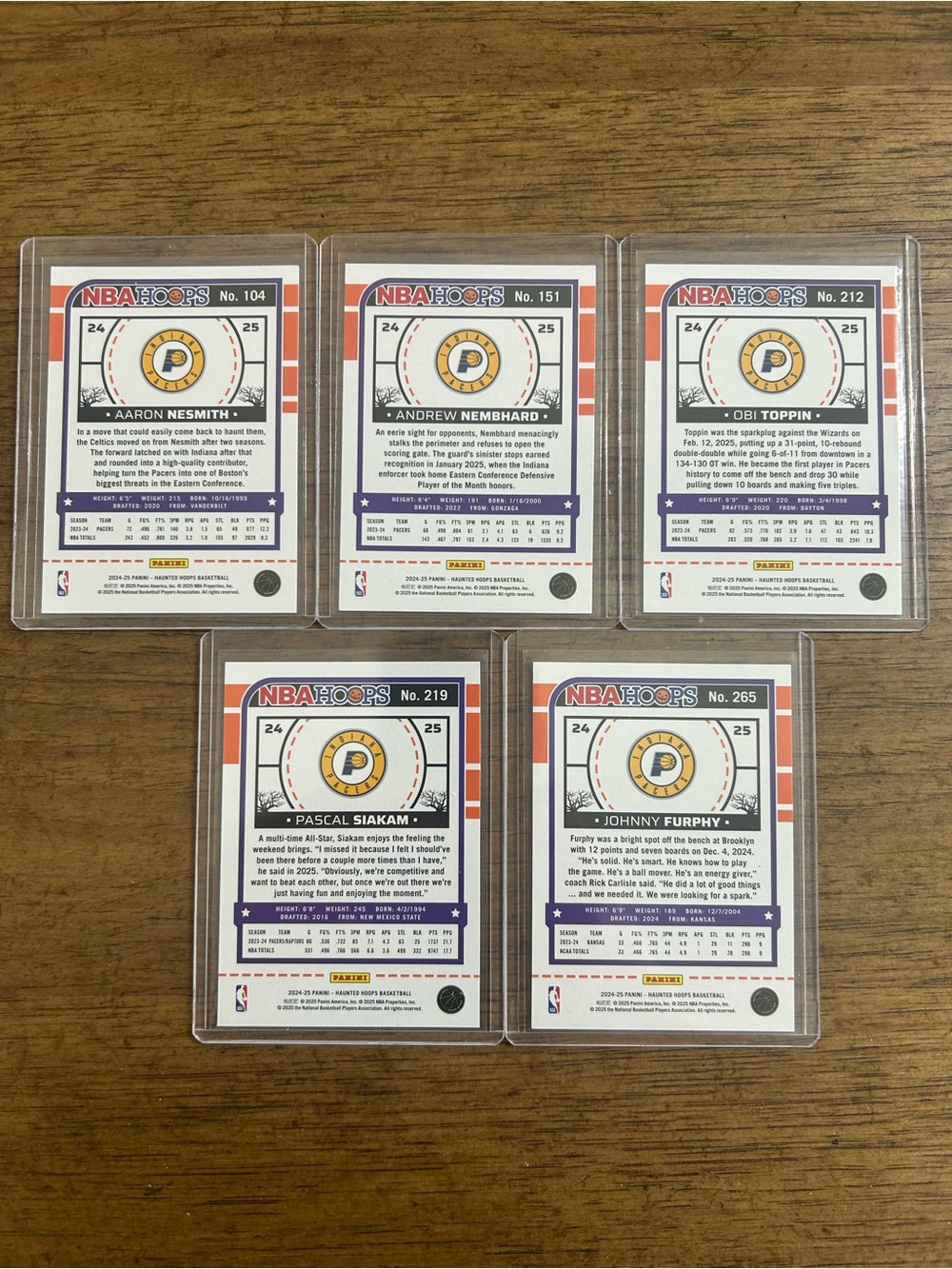 Indiana Pacers NBA Haunted Hoops 24-25: Set of 5 cards - Picture 2 of 7